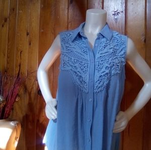Avenue blue sleeveless top.